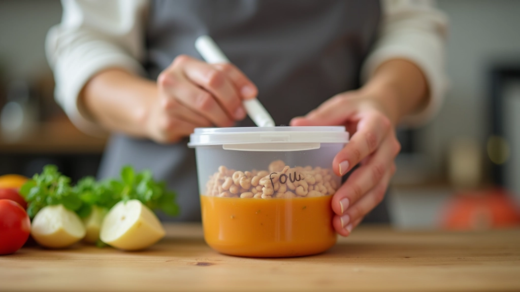 Mains écrivant les informations sur une étiquette de conteneur congelé avec un marqueur permanent