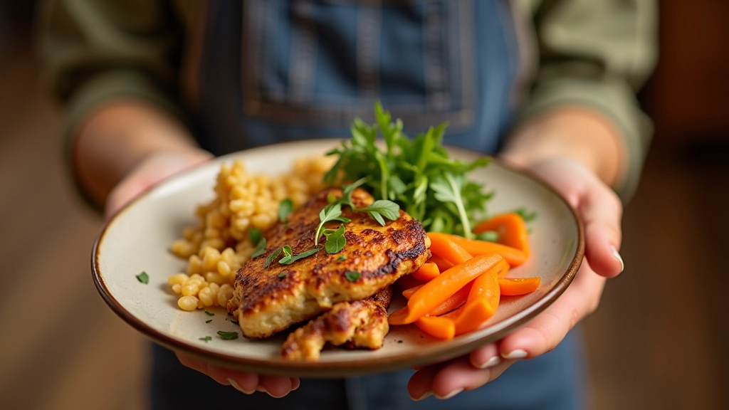 Portion individuelle équilibrée dans une assiette